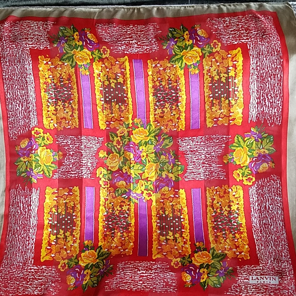 LANVIN Vintage Silk Scarf - Picture 5 of 7